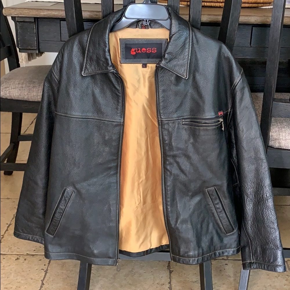 100% leather jacket by guess